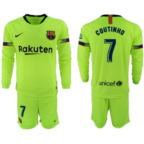Барселона Гостевая футболка длинный рукав Коутиньо 2018-2019
