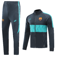 Барселона (Barcelona) Спортивный костюм c олимпийкой серо-ментоловый сезон 2019-2020