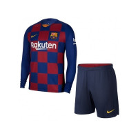 Барселона (Barcelona) Детская футбольная форма домашняя с длинным рукавом сезона 2019-2020