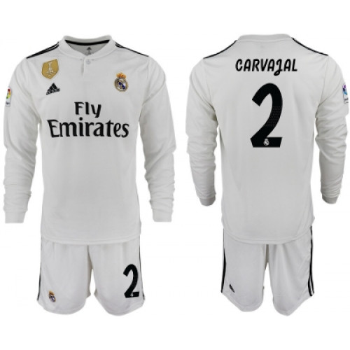 Майка Реал Мадрида домашняя 2018/19 с длинным рукавом номер 2 Даниэль Карвахаль