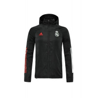Ветровка Реал Мадрид Adidas черная с капюшоном сезона 2020-2021