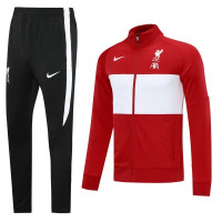 Спортивный костюм Ливерпуль красный с белой вставкой сезон 2020-2021