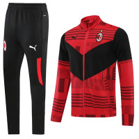 Милан спортивный костюм 2022-2023 черный с красным