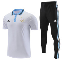 Спортивный костюм Сборной Аргентины с белым поло 2022-2023