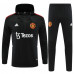 Манчестер Юнайтед спортивный костюм с толстовкой на короткой молнии 2022-2023 чёрный с красным