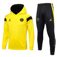 ПСЖ спортивный костюм с толстовкой жёлтый с чёрным 2023-2024
