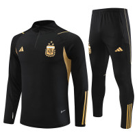 Сборная Аргентины детский тренировочный костюм 2023-2024 чёрный с золотом
